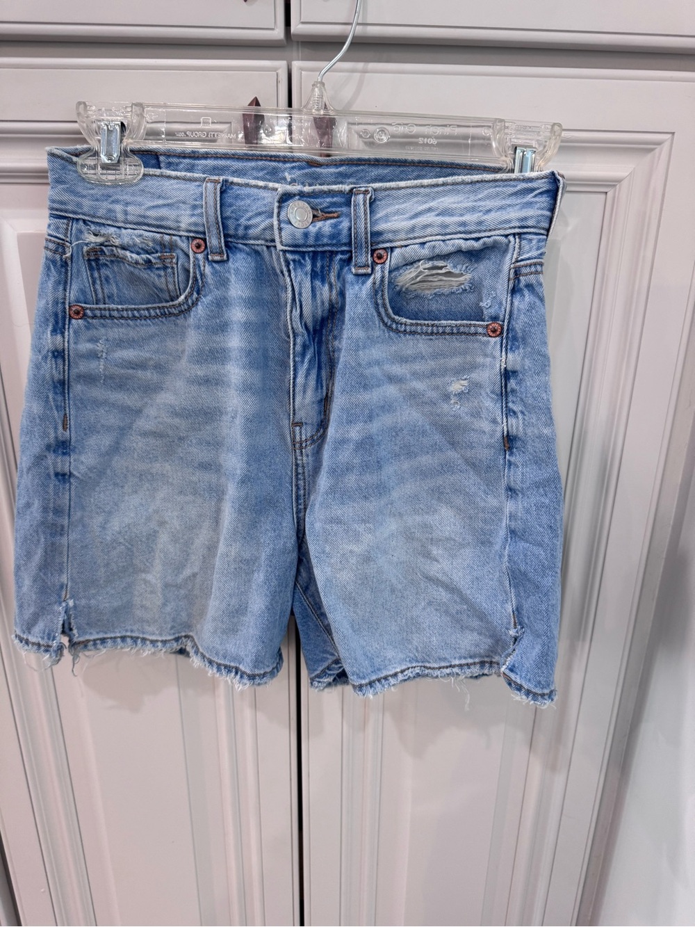 American Eagle Light Wash Distressed Denim Shorts
